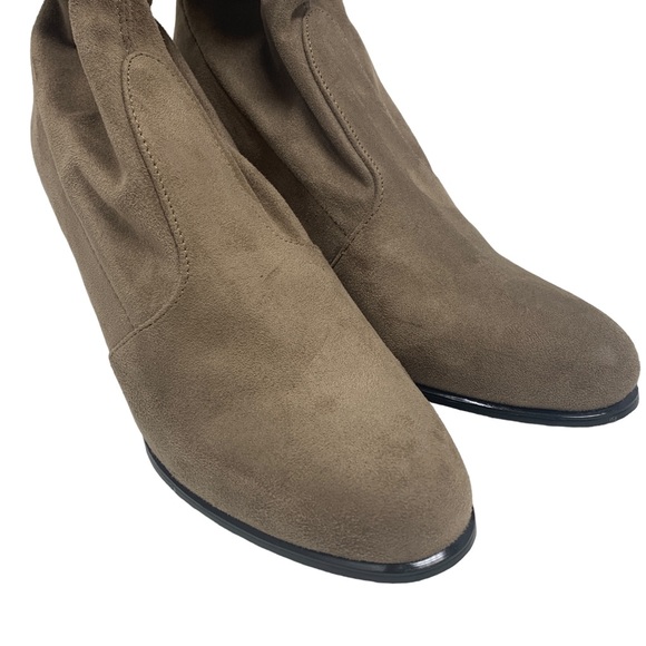Steve Madden Suede Over-the-Knee Boots Tan Block Heel Tie Back Size 8 - Picture 5 of 16